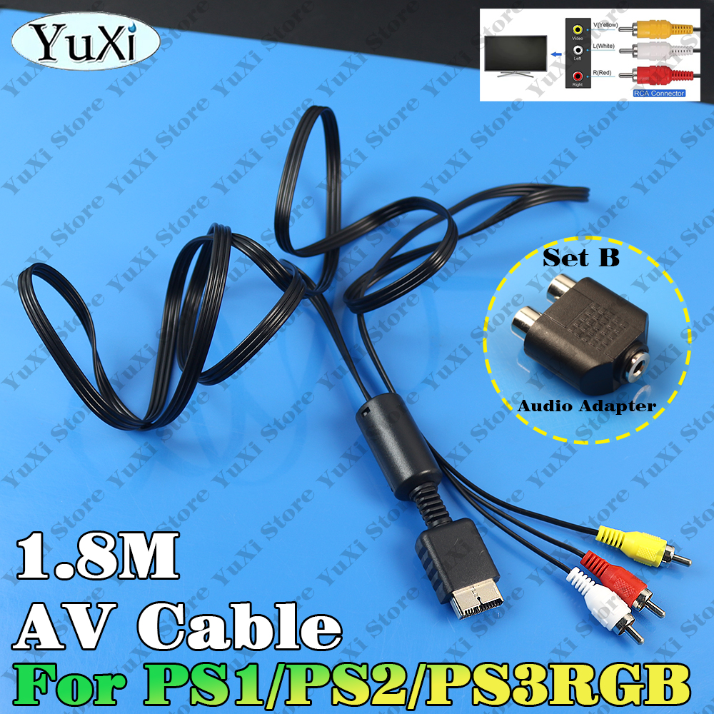 Composite Rca Cable - 1.8m AV Audio Cable Game Composite
