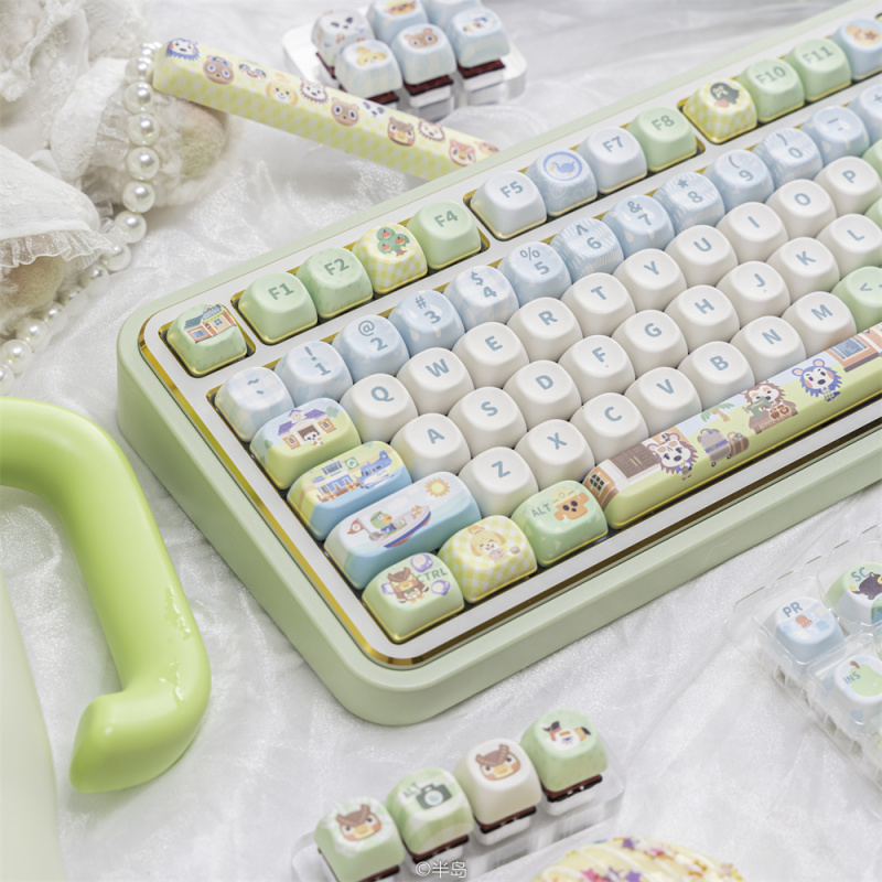Retro Gaming Keycaps - Cute Animal Keycaps,137 Keys Custom MOA