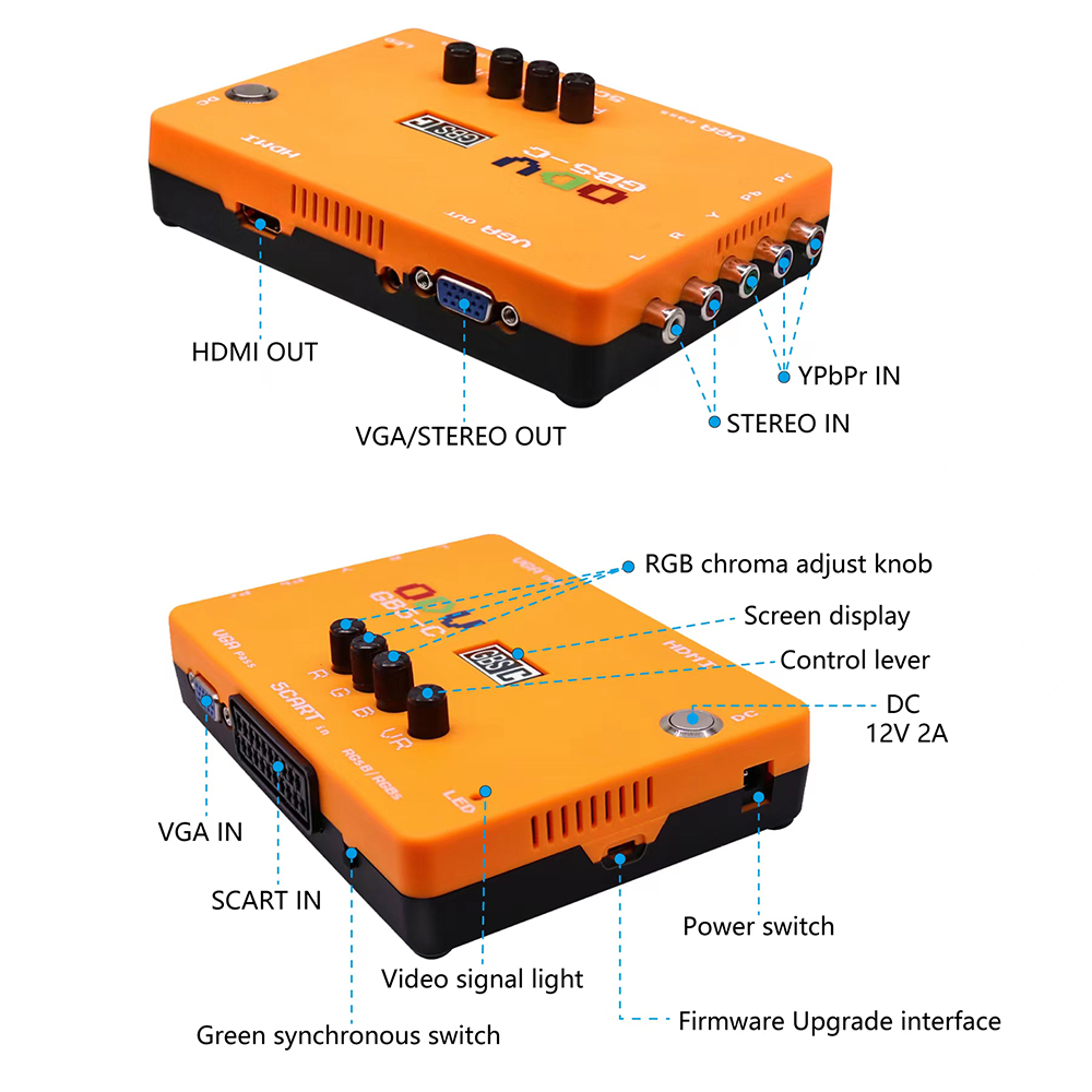 Retro Gaming Gif - ODV-GBS-C Component/VGA/Scart to VGA/HDMI-Compatible Scan Converter