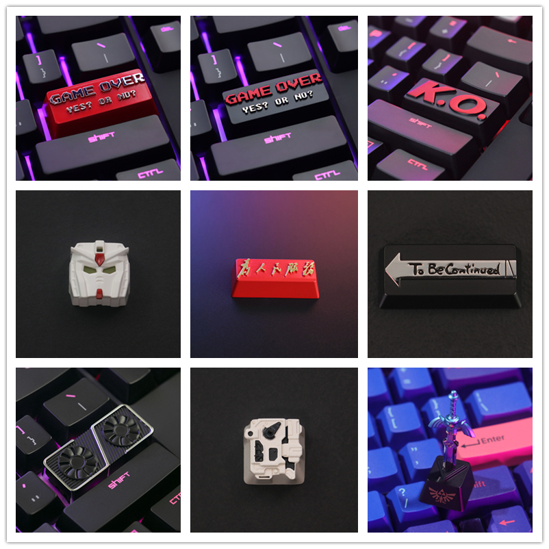Retro Gaming Keycaps - 1 Piece Keystone Zinc Aluminium Alloy