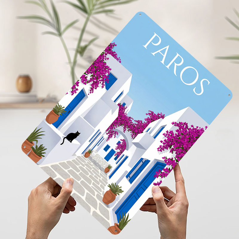 Paros Greek Island Tin Poster  - Retro Gaming Island recensione e prezzo