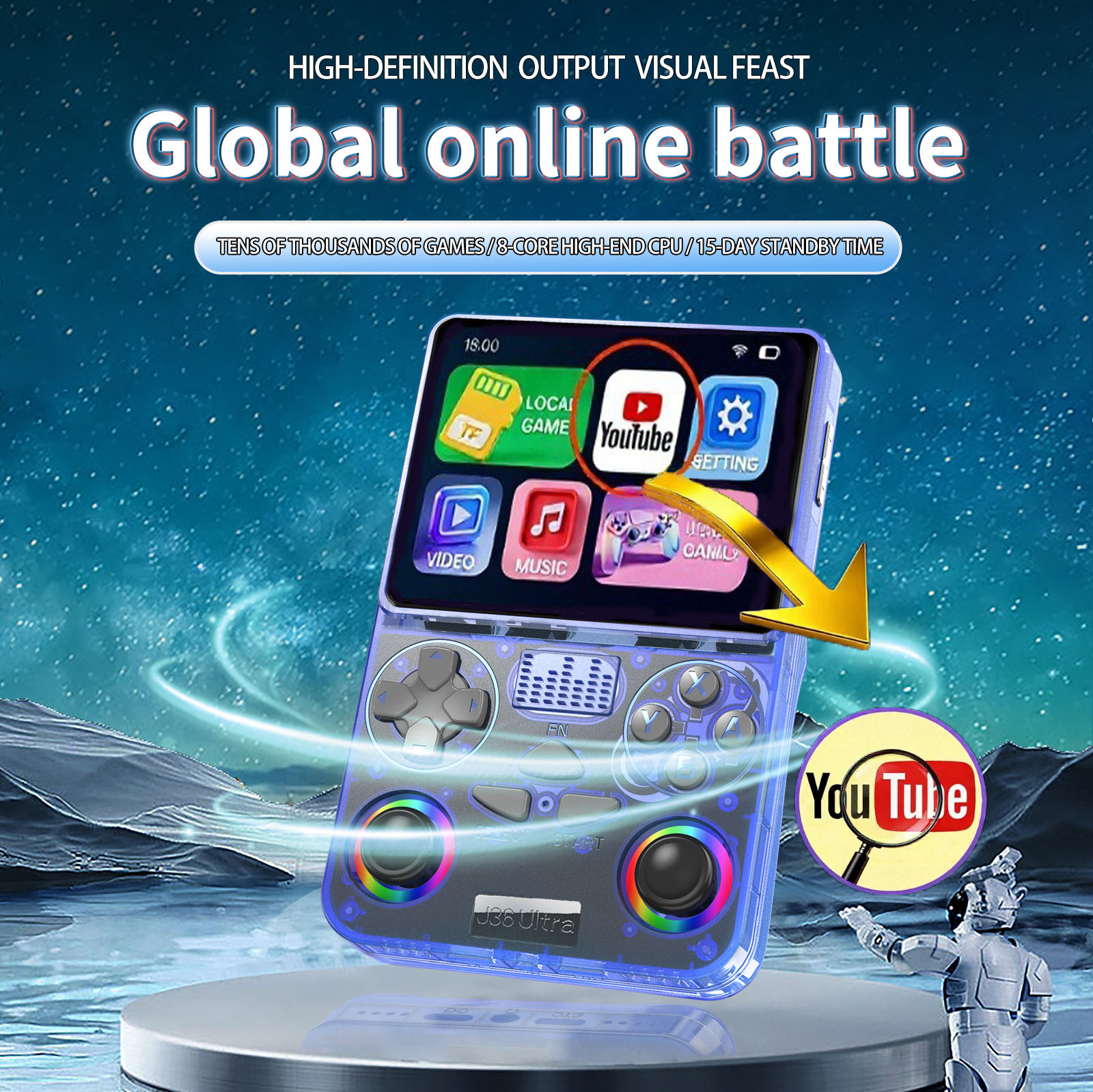 2026 J36 Ultra Global Battle P - Retro Gaming Handheld 2026 recensione e prezzo