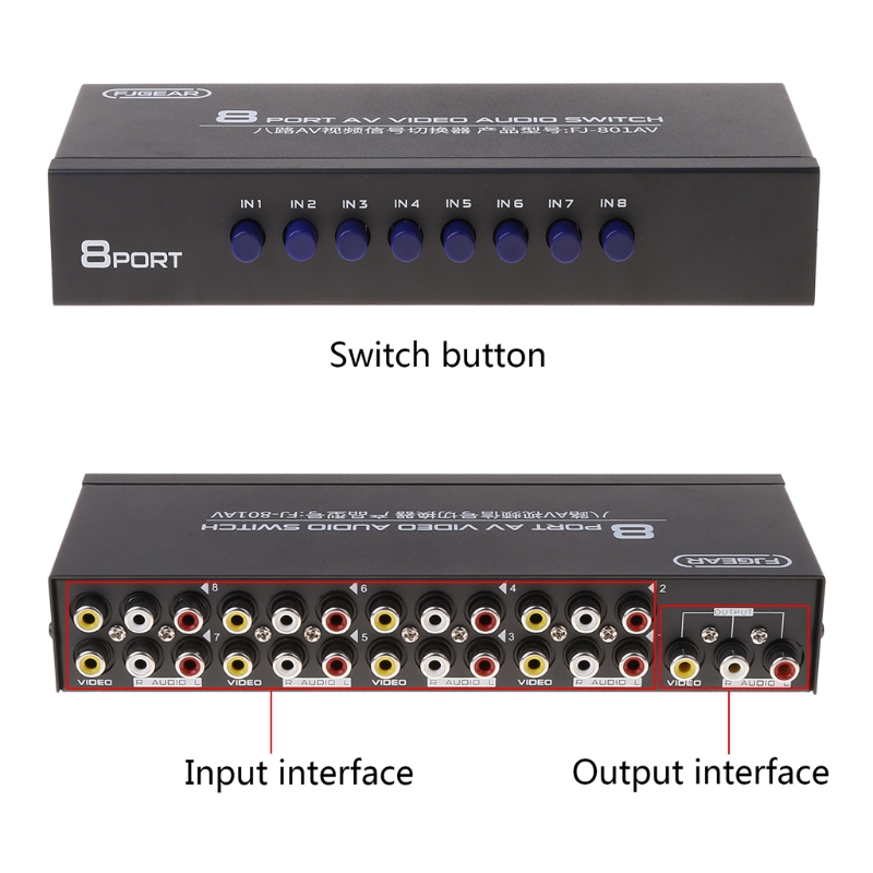 8-Way AV Switch RCA Switcher 8 - Composite Rca Cable recensione e prezzo