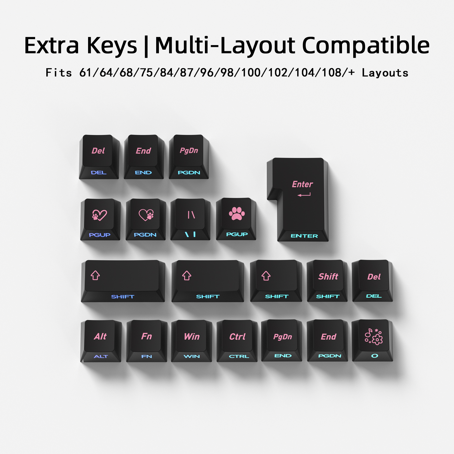 Black Pink Cat Korean Keycaps  - Retro Gaming Keycaps recensione e prezzo