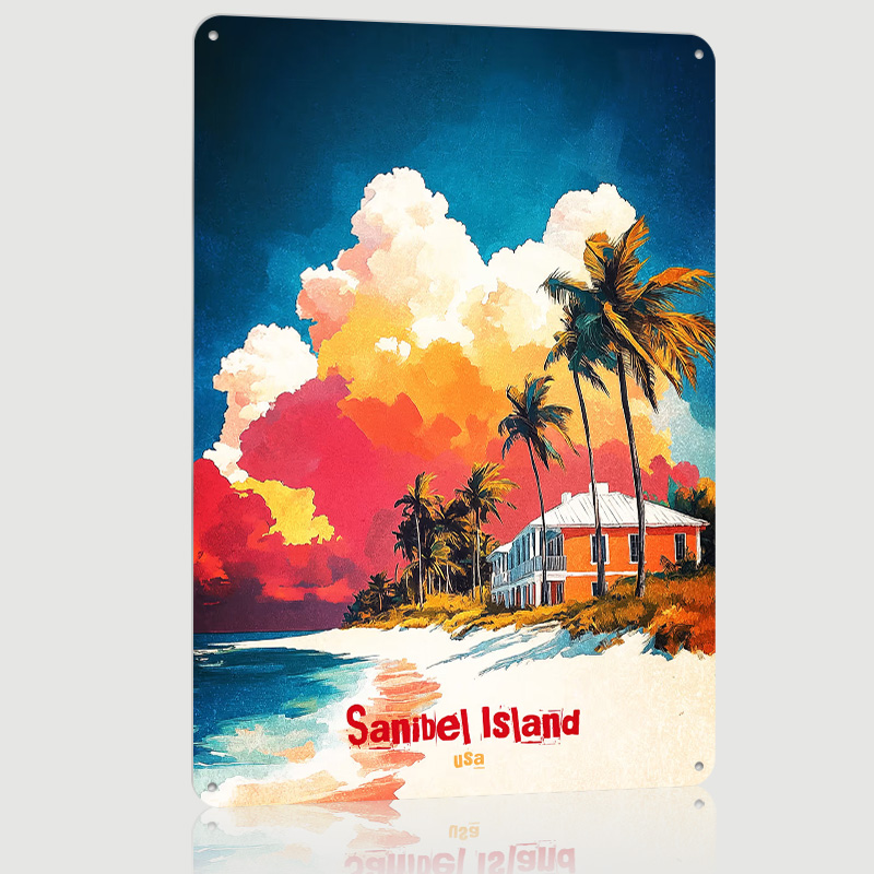 Sanibel Island Art Printed Pos - Retro Gaming Island recensione e prezzo