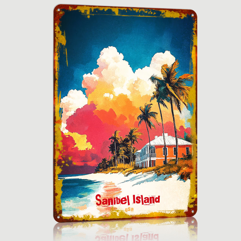 Sanibel Island Art Printed Pos - Retro Gaming Island recensione e prezzo