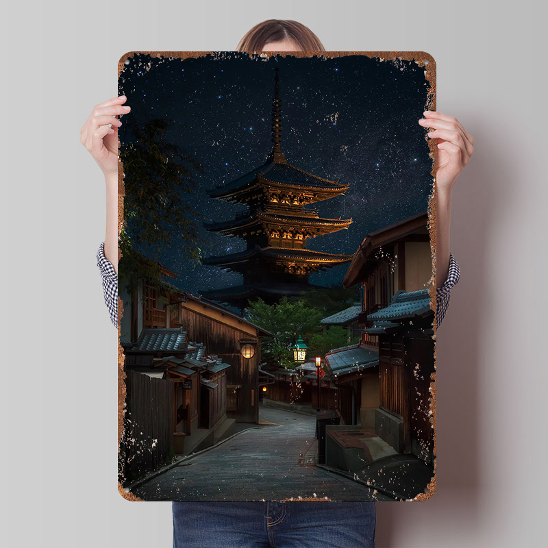 Kyoto Night Tinplate Poster Cu - Retro Gaming Kyoto recensione e prezzo