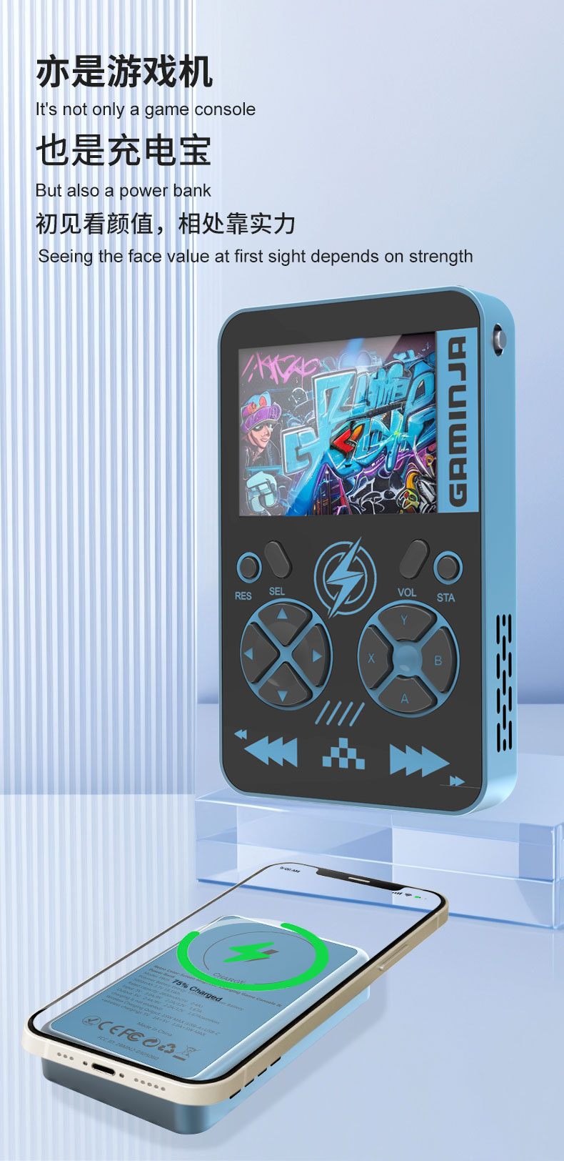 2 in 1 Retro Handheld Game Con - Retro Gaming Power Bank recensione e prezzo