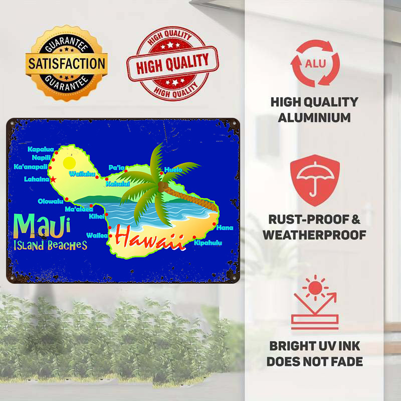 Maui Hawaii Island Beaches Map - Retro Gaming Island recensione e prezzo