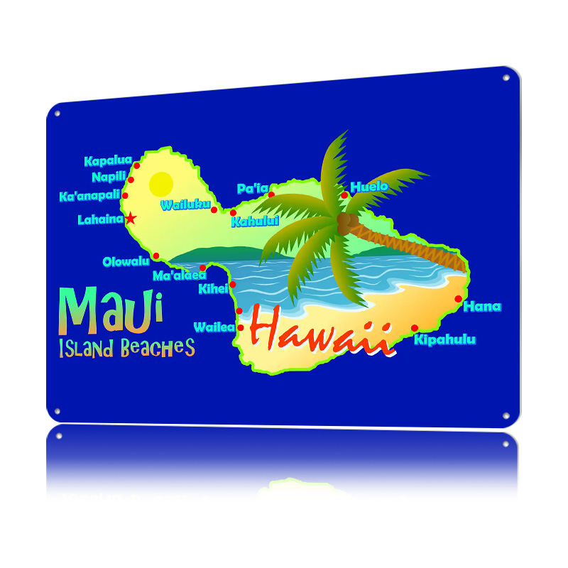 Maui Hawaii Island Beaches Map - Retro Gaming Island recensione e prezzo