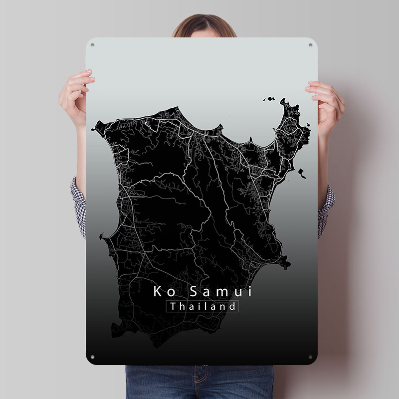 Ko Samui Island Map Printed Po - Retro Gaming Island recensione e prezzo
