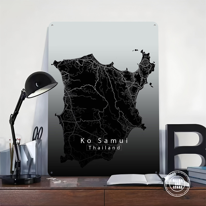 Ko Samui Island Map Printed Po - Retro Gaming Island recensione e prezzo