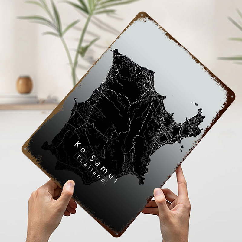 Ko Samui Island Map Printed Po - Retro Gaming Island recensione e prezzo