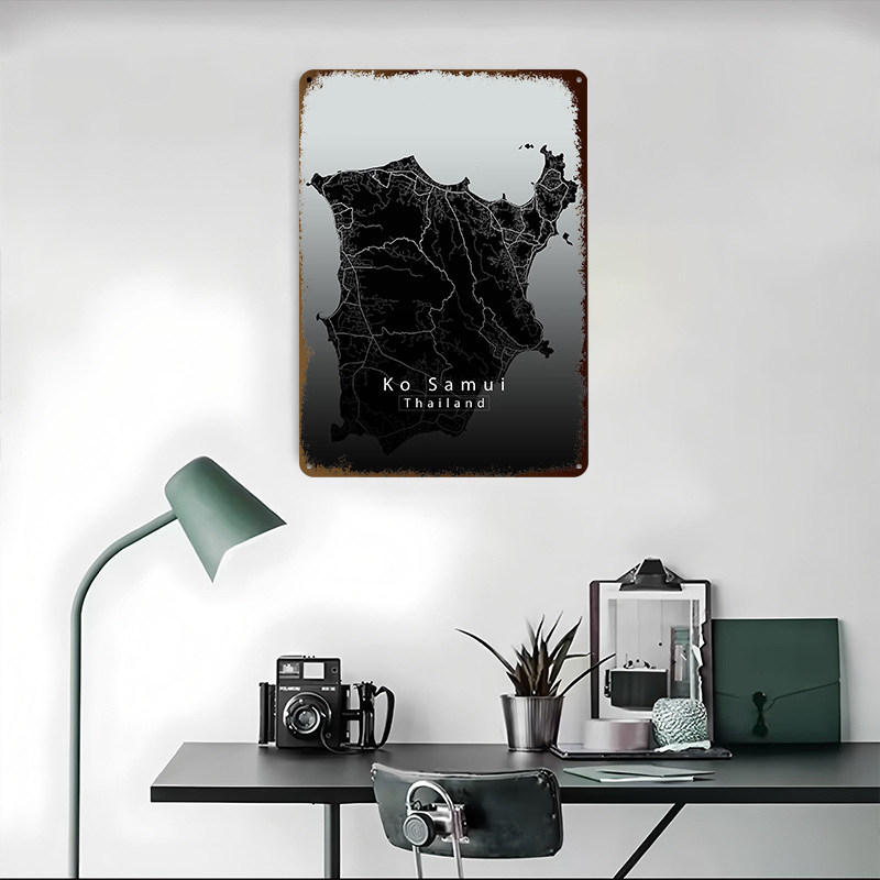 Ko Samui Island Map Printed Po - Retro Gaming Island recensione e prezzo